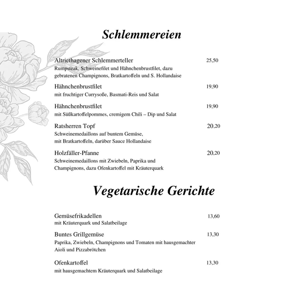 Speisekarte photo 2
