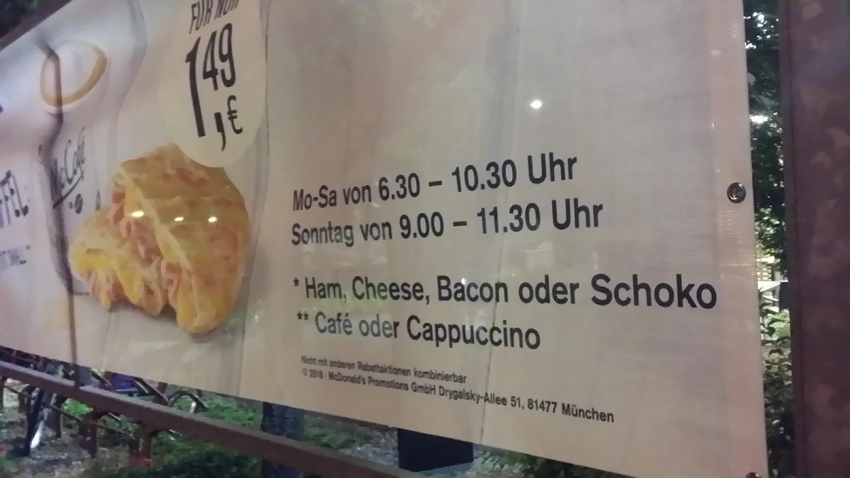 Speisekarte, McDonald's