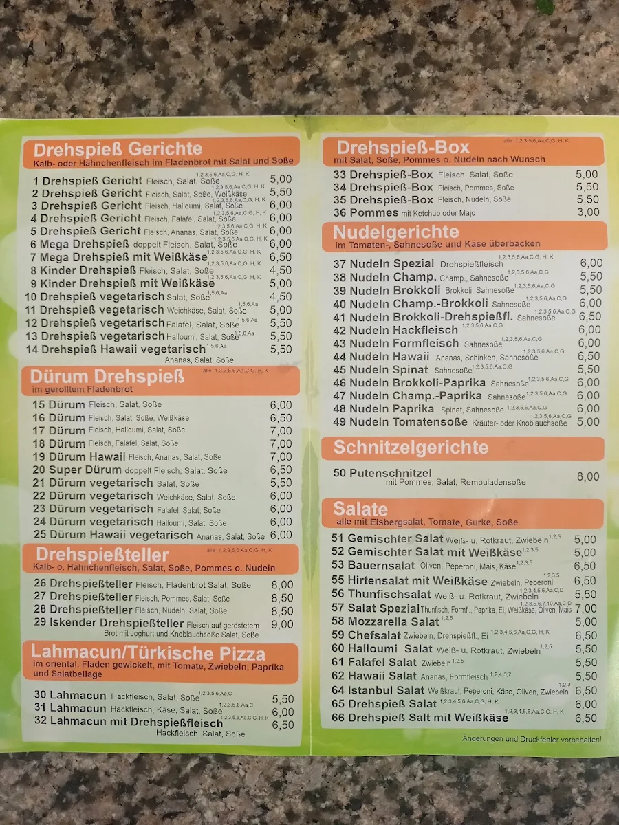 Speisekarte photo 2