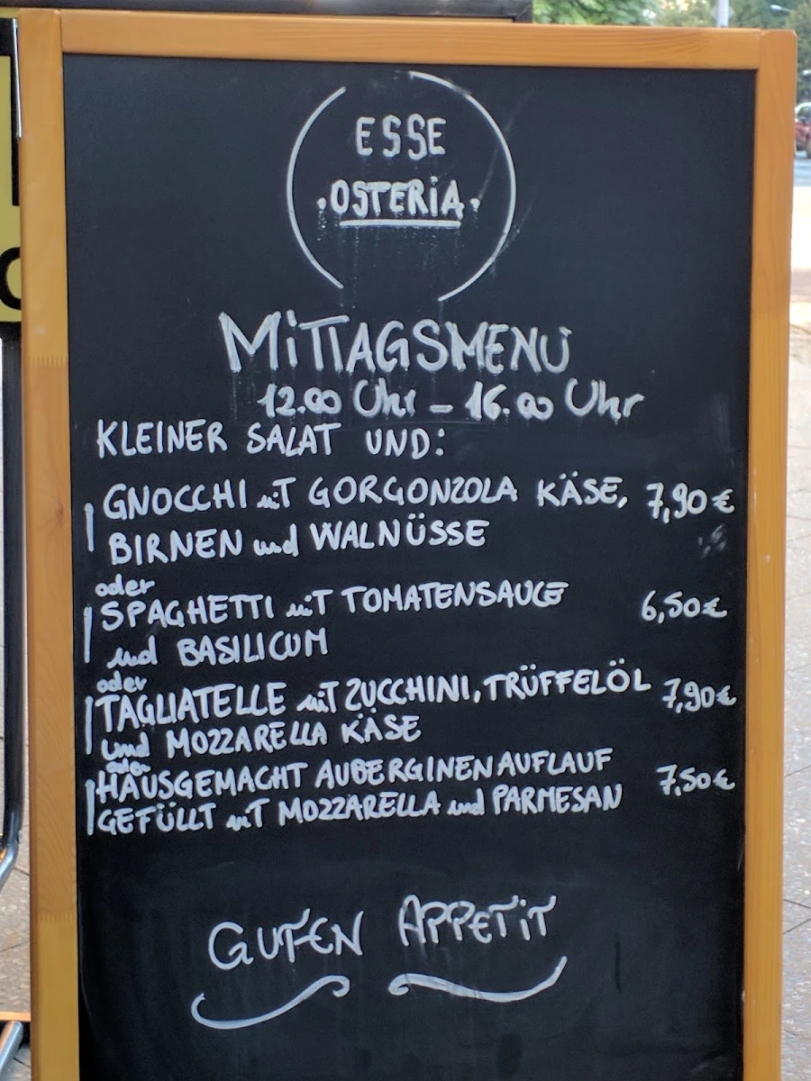 Speisekarte, Osteria Tressanti