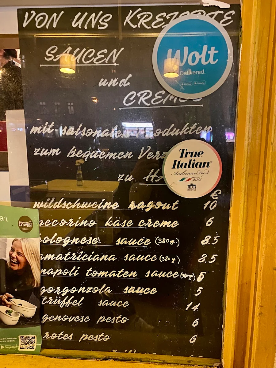 Speisekarte, Osteria Tressanti
