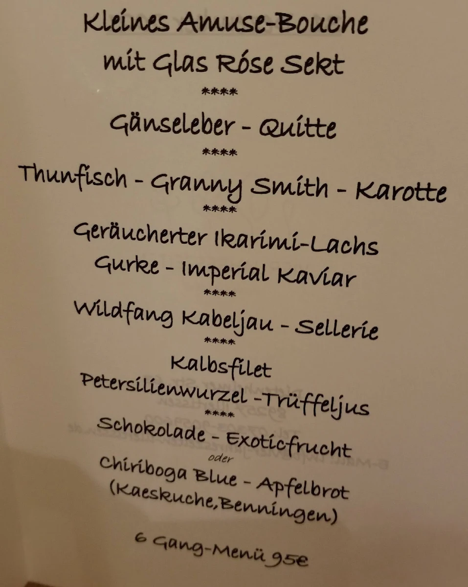 Speisekarte, Vier Jahreszeiten - Andreas Imhof