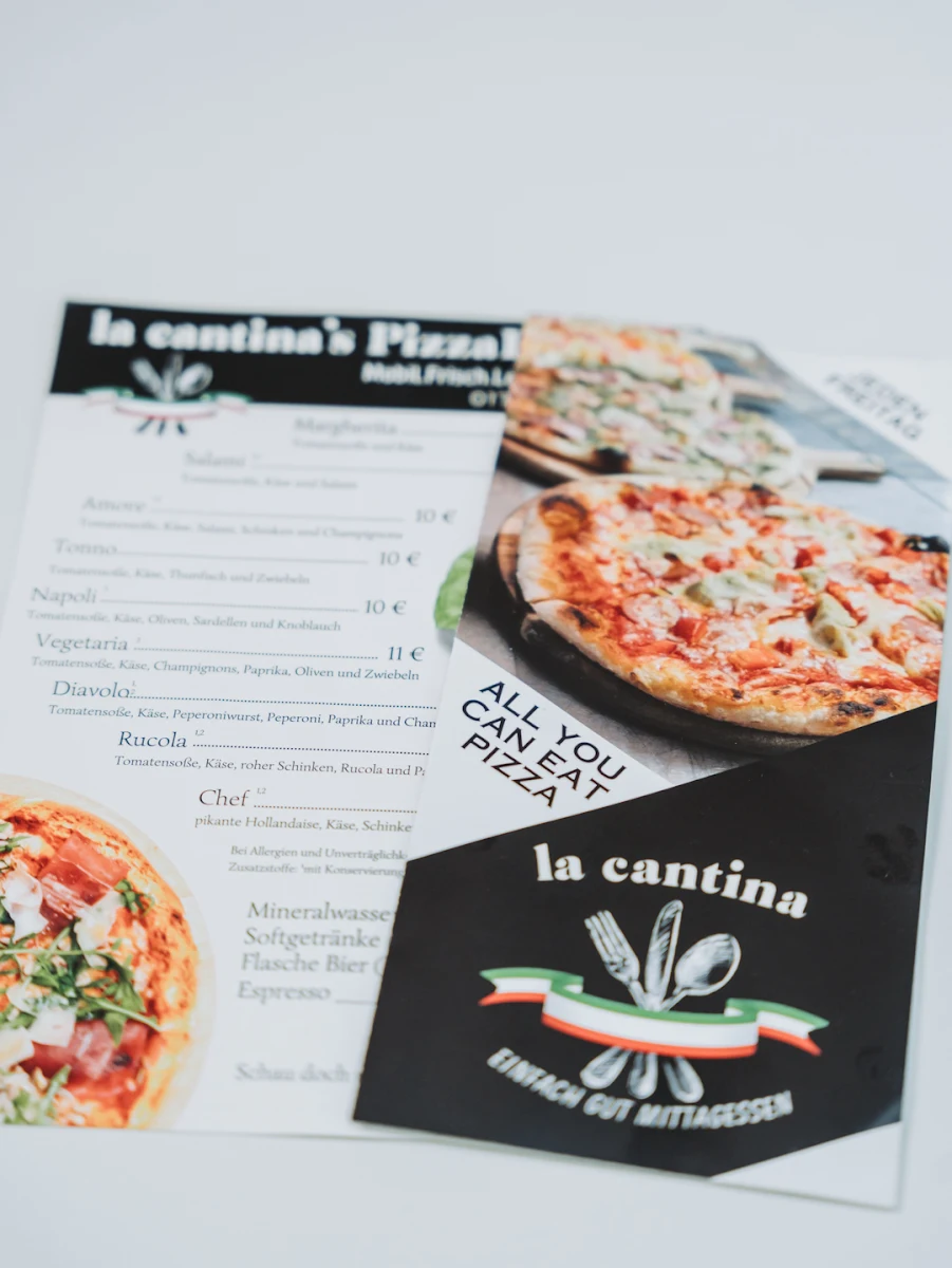 Speisekarte, la cantina / la cantina's PizzaExpress