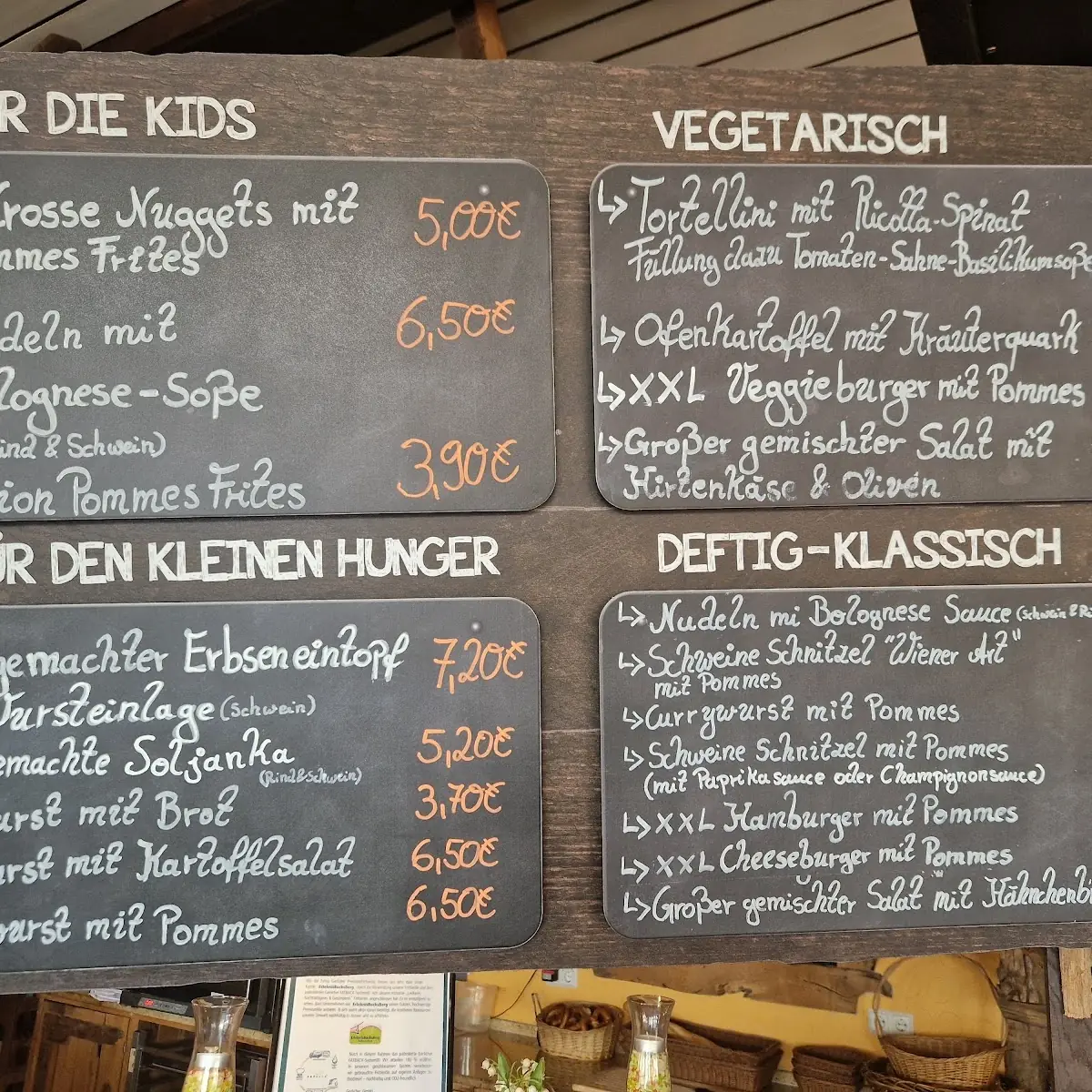 Speisekarte, Bocksberghütte Hahnenklee
