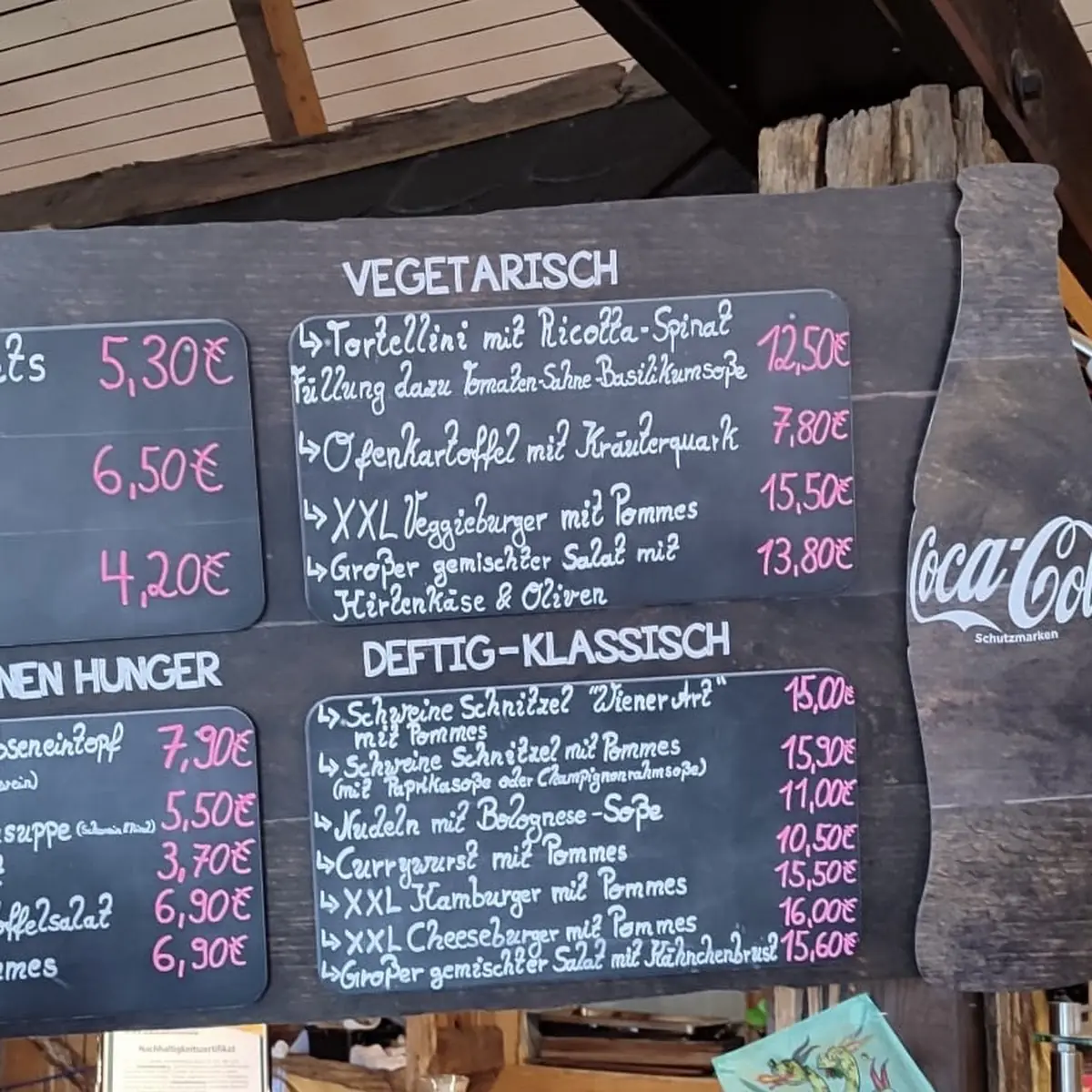 Speisekarte, Bocksberghütte Hahnenklee