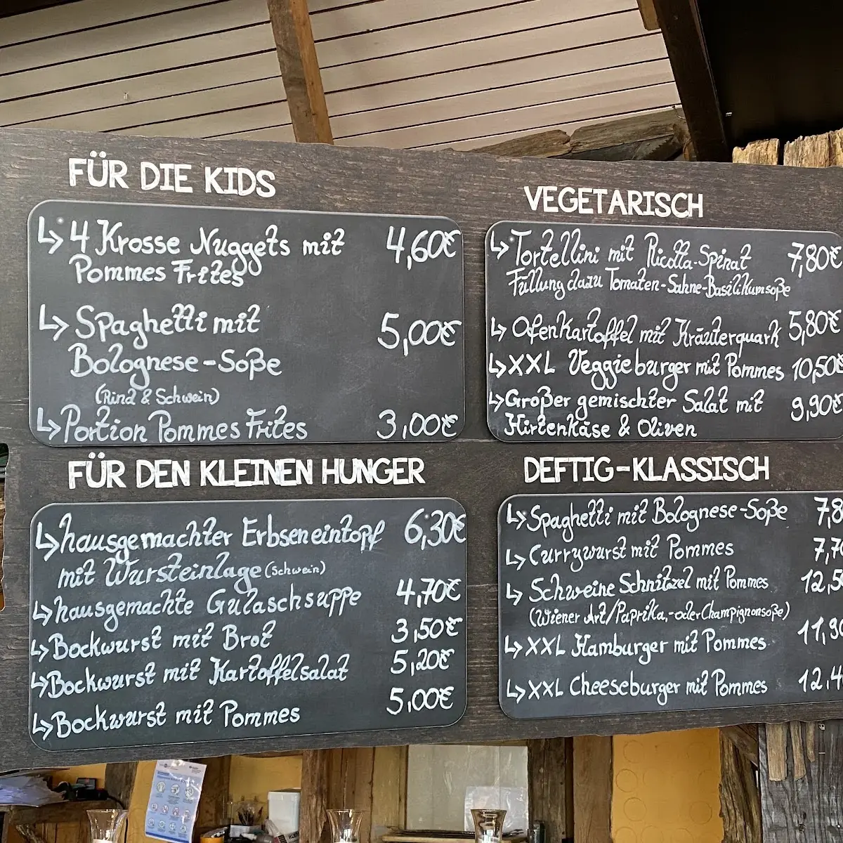 Speisekarte, Bocksberghütte Hahnenklee