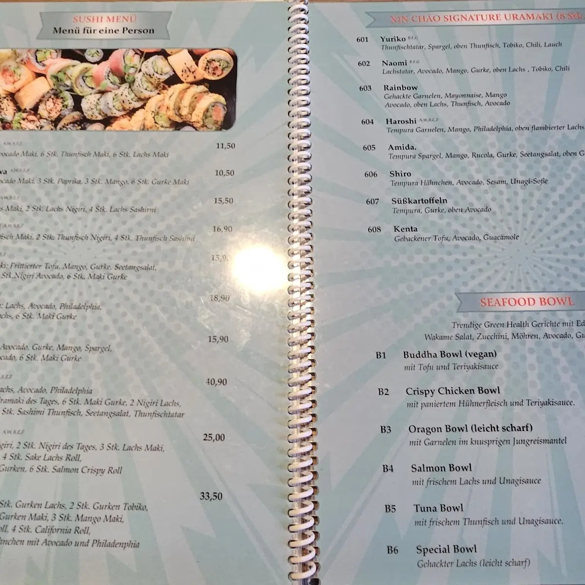 Speisekarte, Xin Chao Sushi Bar Haßfurt
