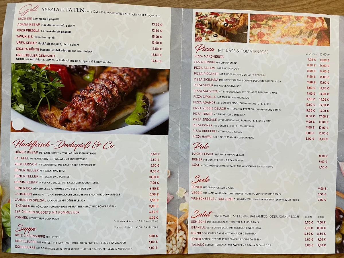 Speisekarte, ADAMOS Döner Kebap