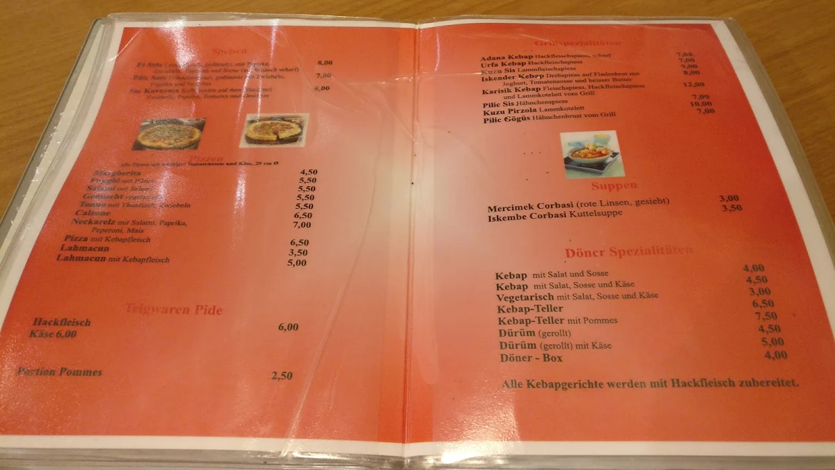 Speisekarte, ADAMOS Döner Kebap