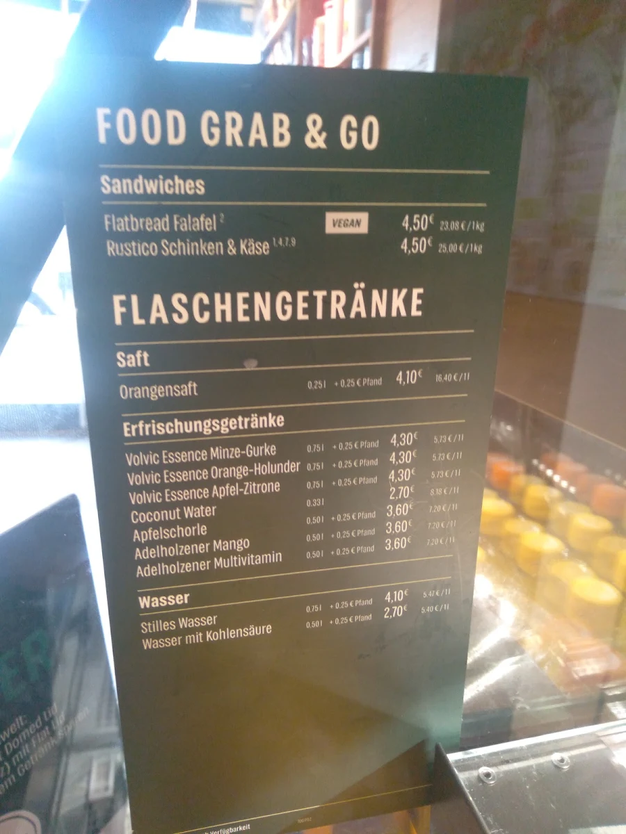 Speisekarte, Starbucks