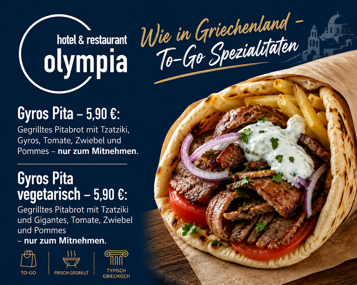 Speisekarte, Restaurant Olympia