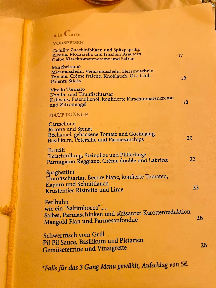 Speisekarte, Zum Heiligen Teufel - Cucina Italiana