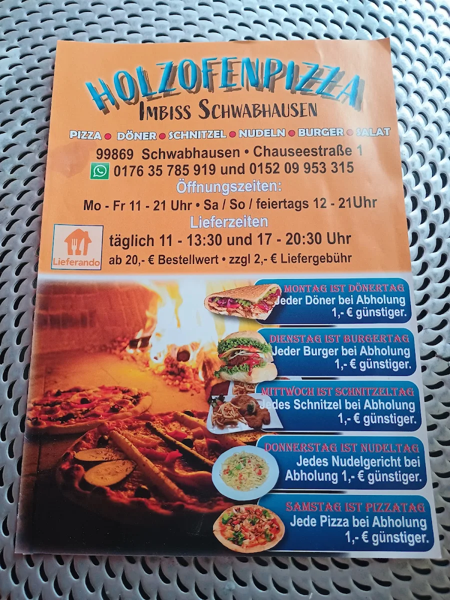 Speisekarte, Imbiss Schwabhausen