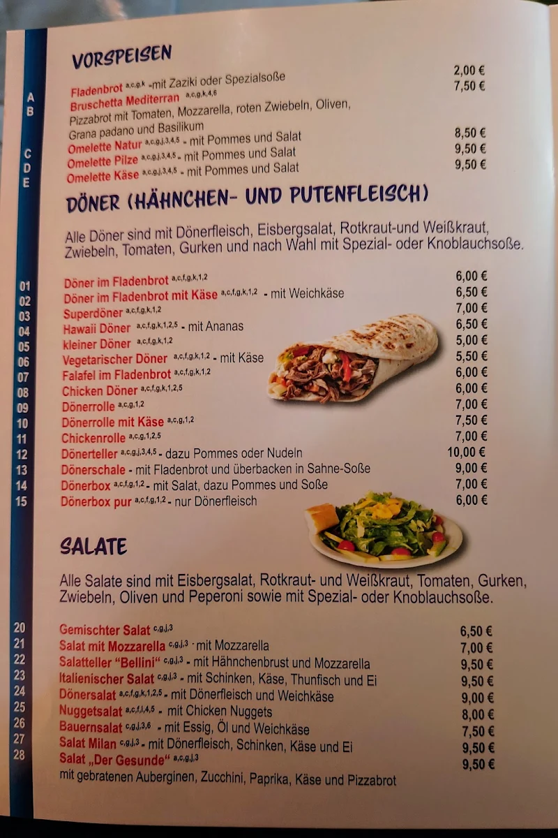 Speisekarte, Imbiss Schwabhausen