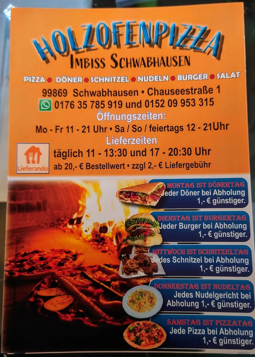 Speisekarte, Imbiss Schwabhausen