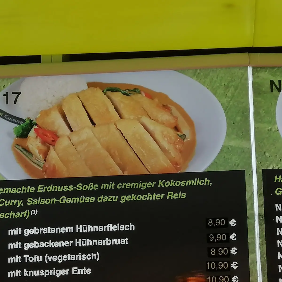 Speisekarte, Thai Cuisine