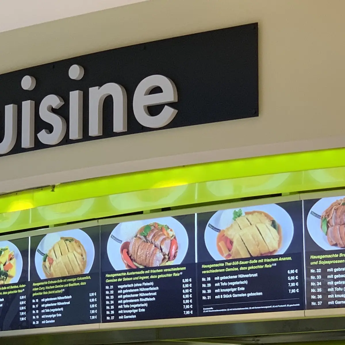 Speisekarte, Thai Cuisine