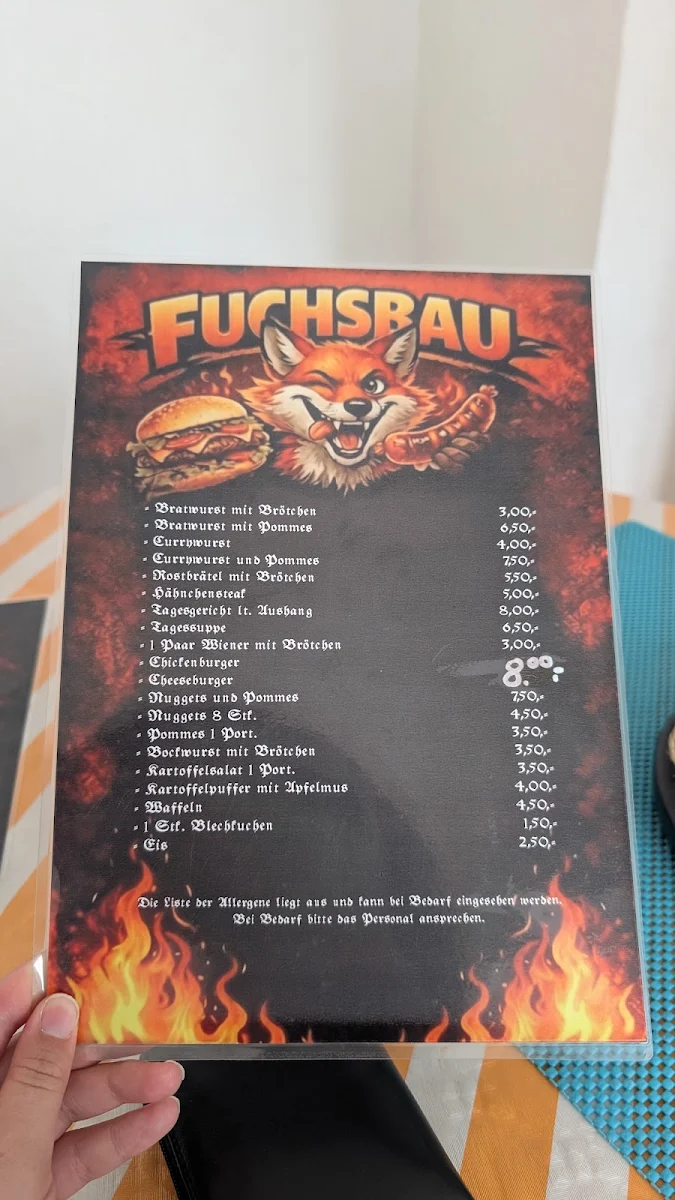 Speisekarte, Fuchsbau