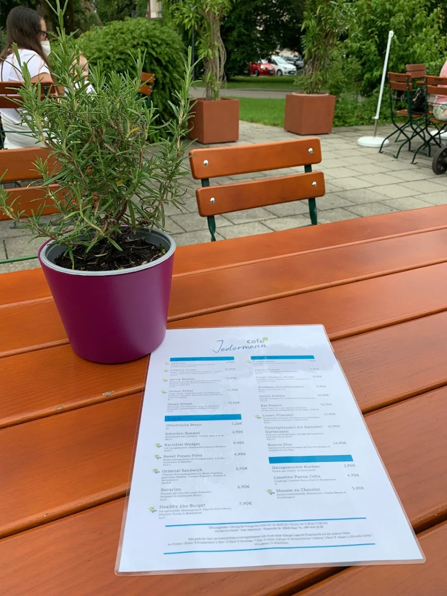 Speisekarte, Café Jedermann
