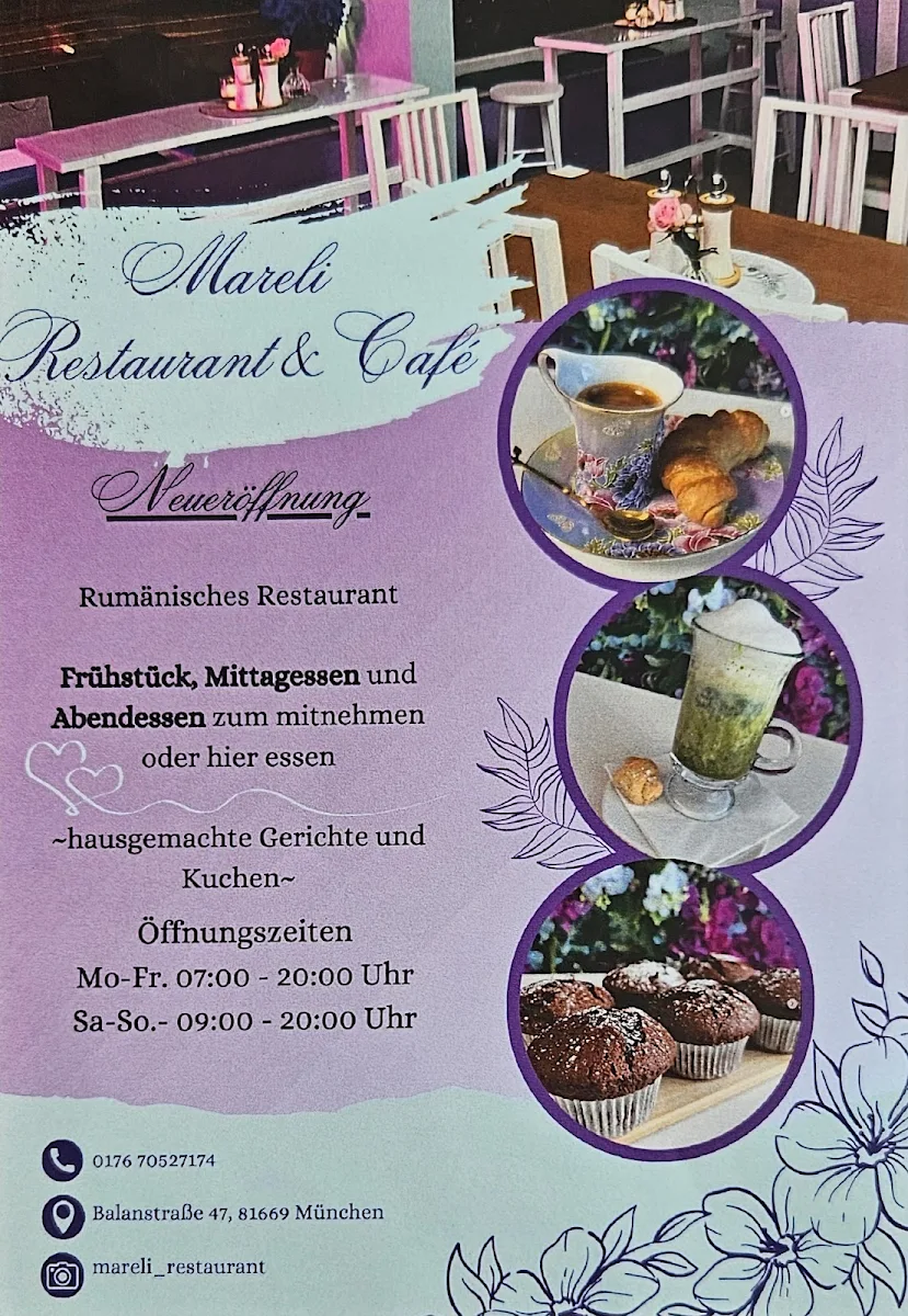 Speisekarte, Mareli Restaurant & Cafe