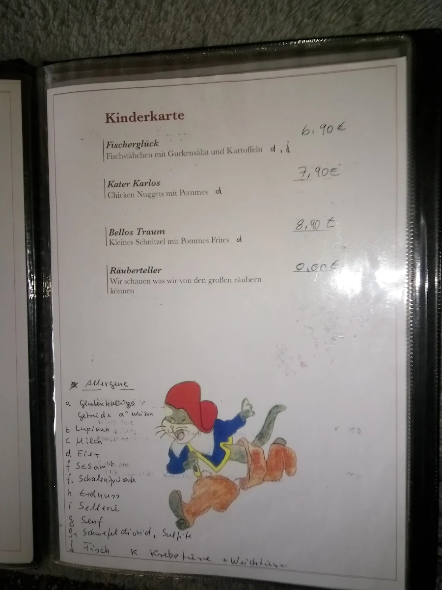 Speisekarte, Restaurant Büchner