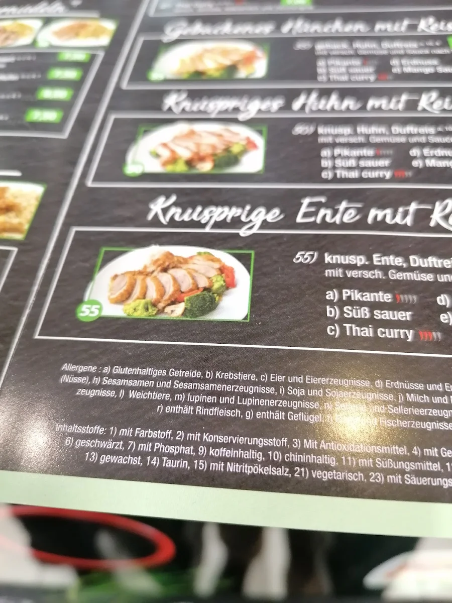 Speisekarte, Asia Food Augsburg