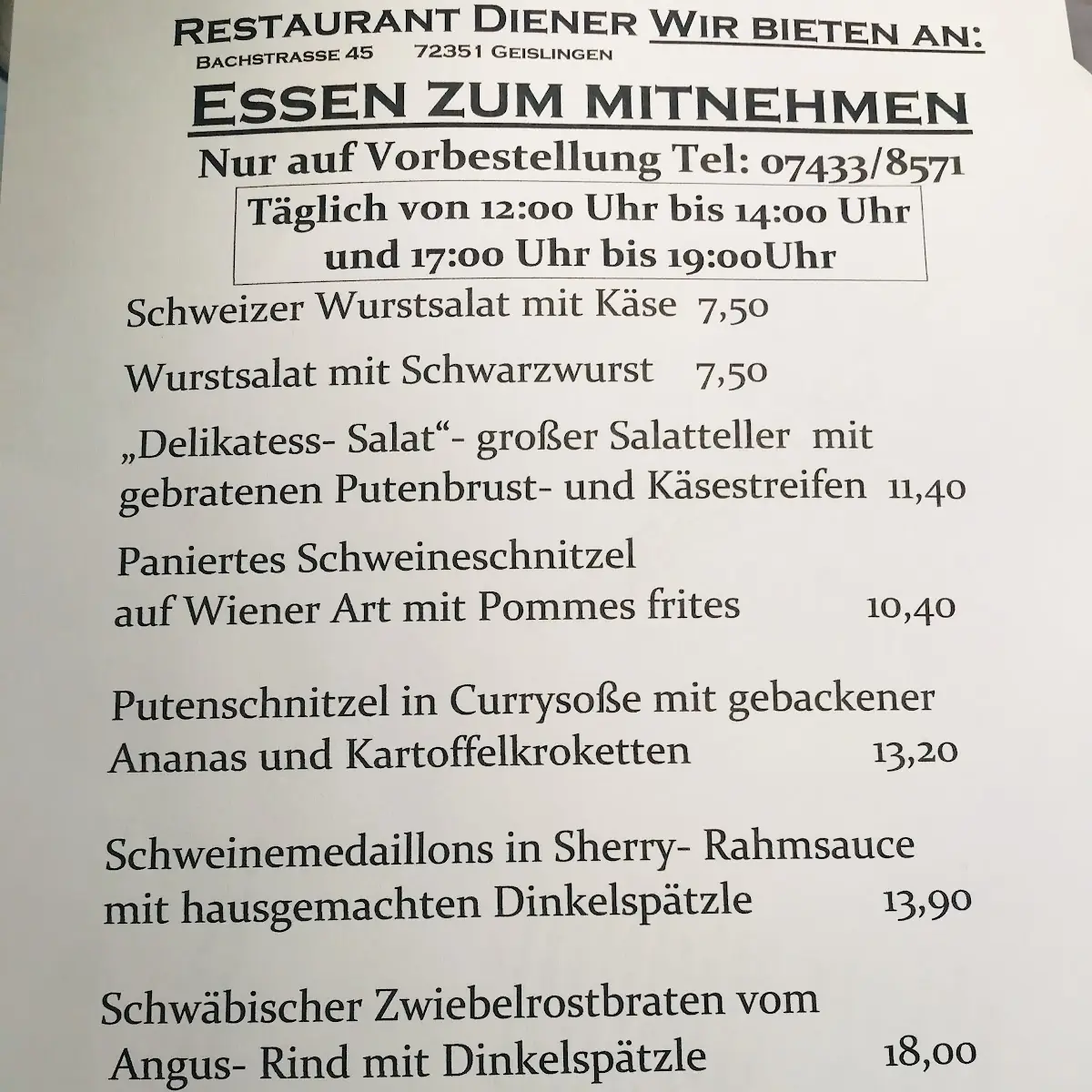 Speisekarte photo 3