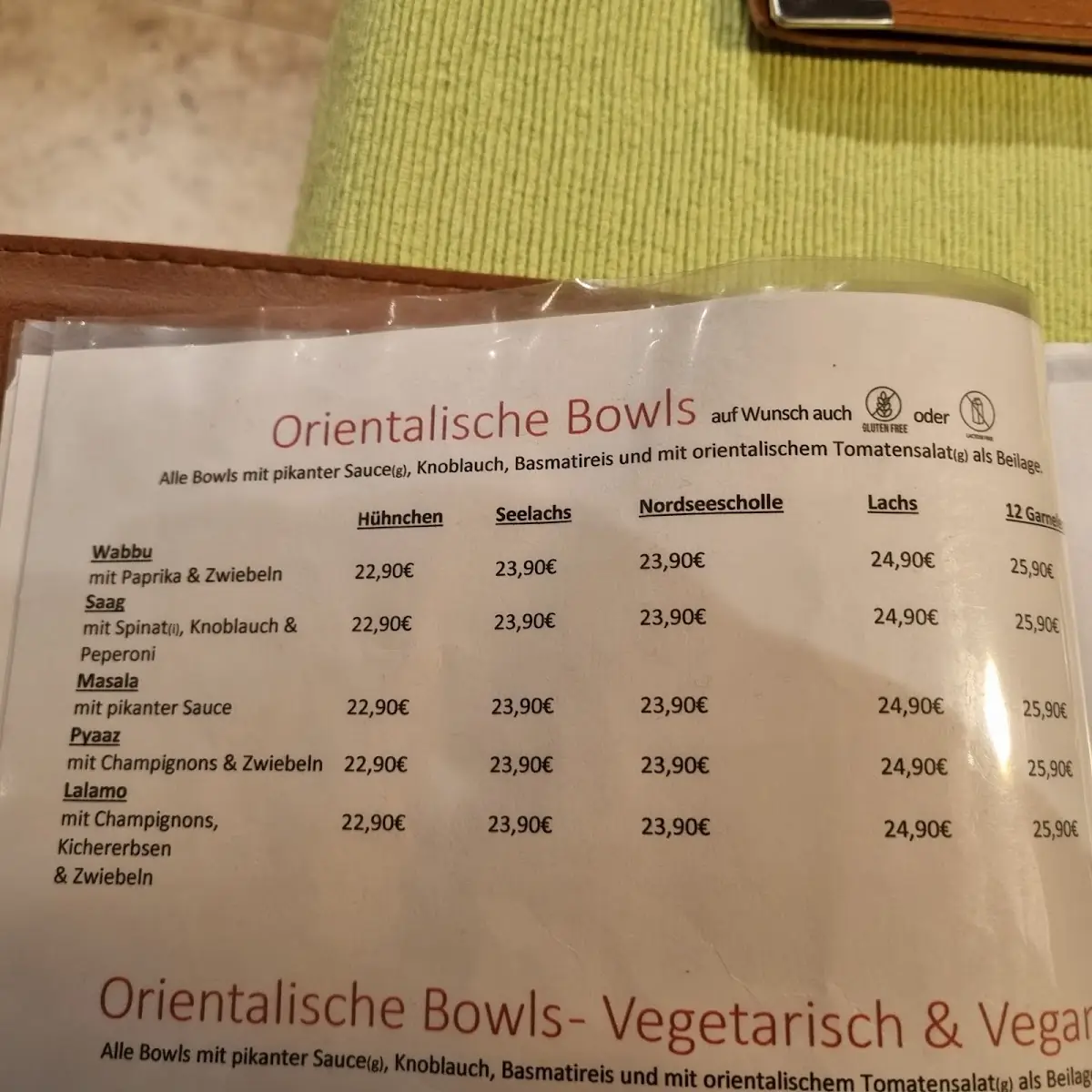 Speisekarte, Klabautermann