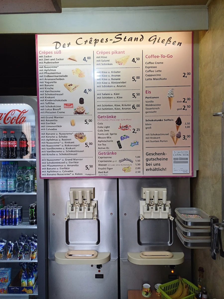 Speisekarte, Der Crêpes Stand