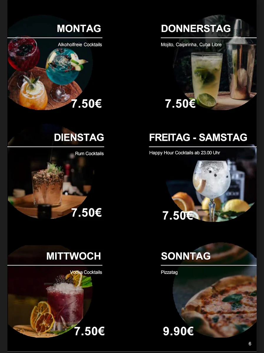 Speisekarte, Helleaven Cocktail & Shishabar Erding