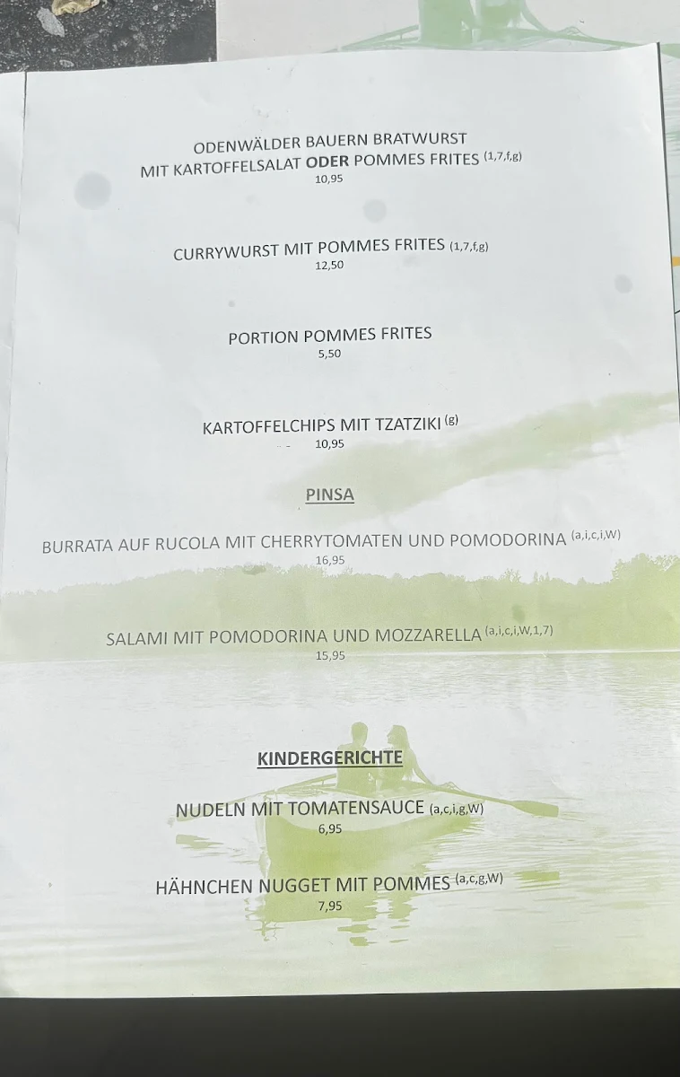 Speisekarte, Cafe Gondoletta