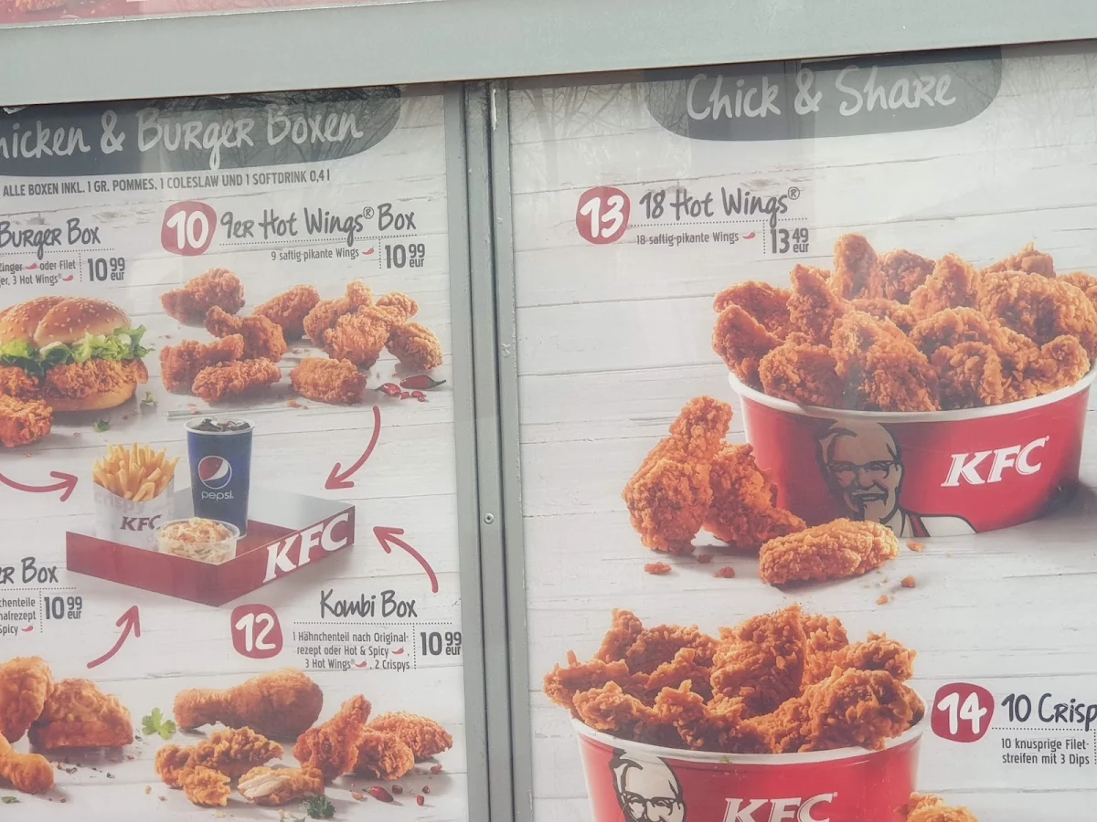 Speisekarte, Kentucky Fried Chicken