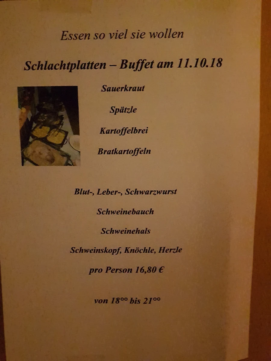 Speisekarte, Im Höfle