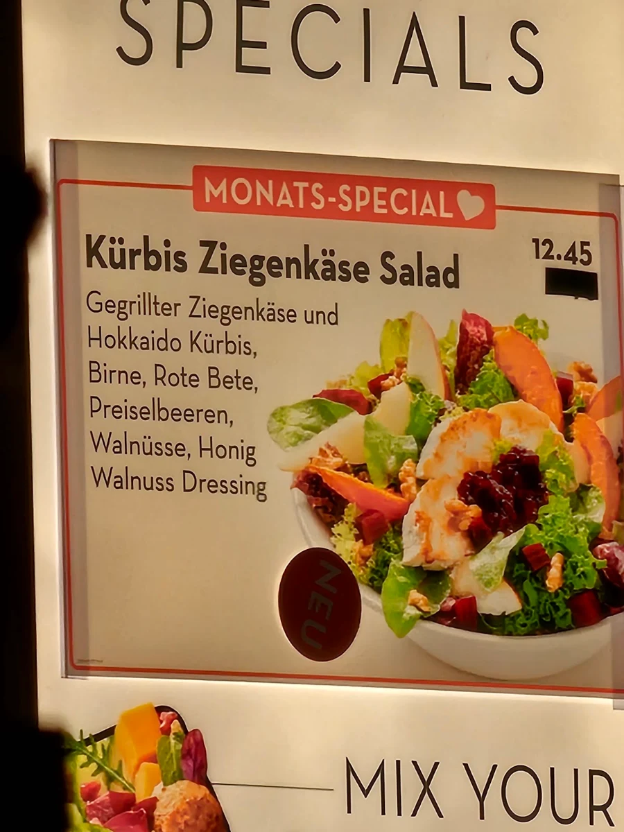 Speisekarte, dean&david | Bowls, Salate, Curries & Snacks in der City Galerie Wolfsburg