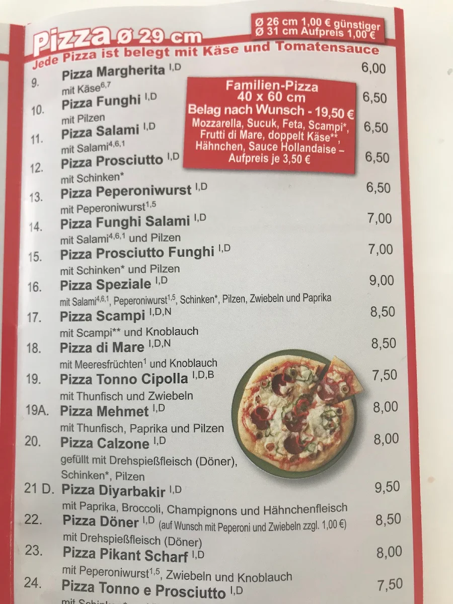 Speisekarte, Hofer Kebap Haus