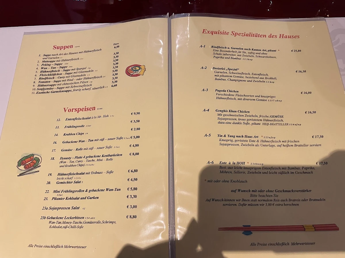 Speisekarte, Restaurant Mr.Hoh