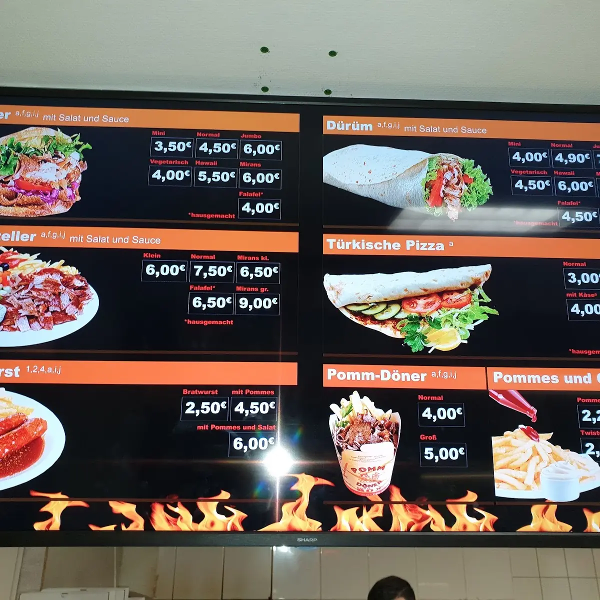 Speisekarte, Miran's1 Döner Orginal kiel friedrichsort