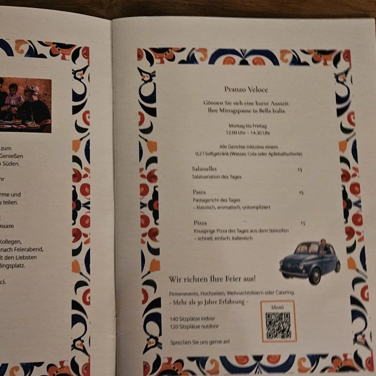 Speisekarte, DAVINCI Restaurante