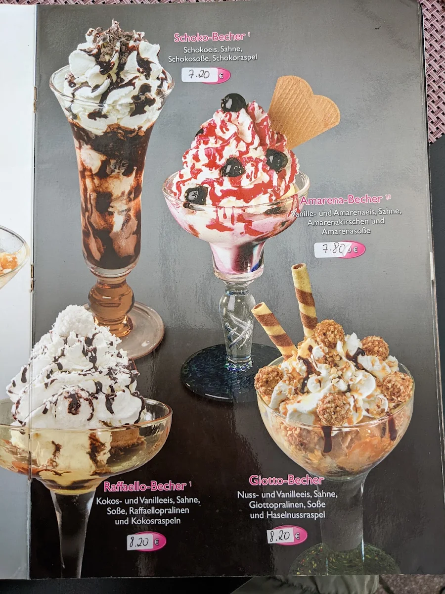 Speisekarte, Gelato Giulietta
