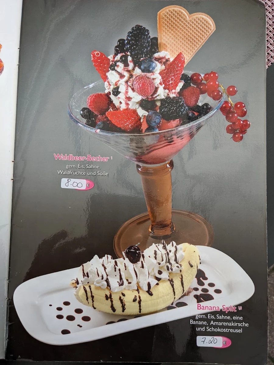 Speisekarte, Gelato Giulietta