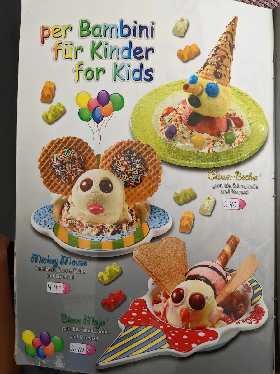 Speisekarte, Gelato Giulietta
