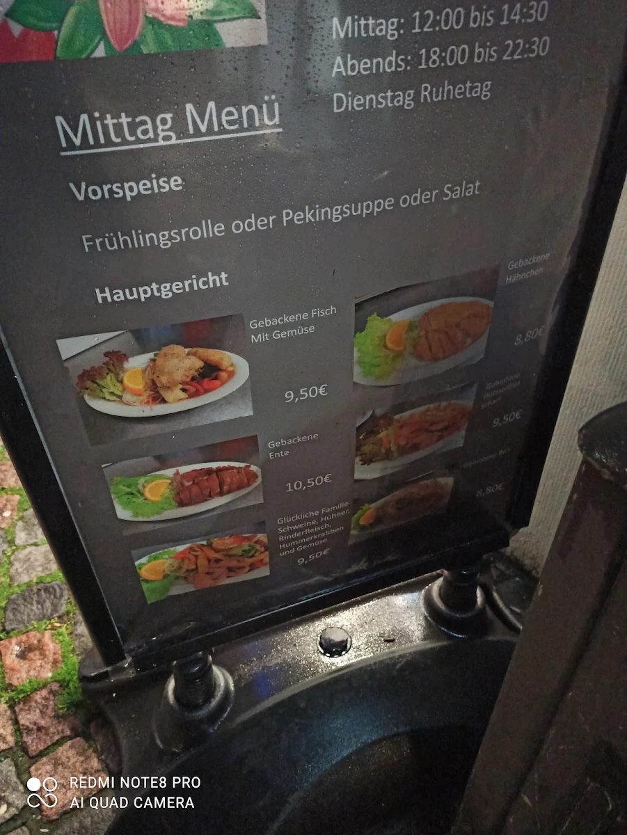 Speisekarte, China Restaurant Lotusgarten