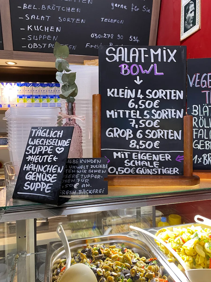 Speisekarte, Fresh Bäckerei