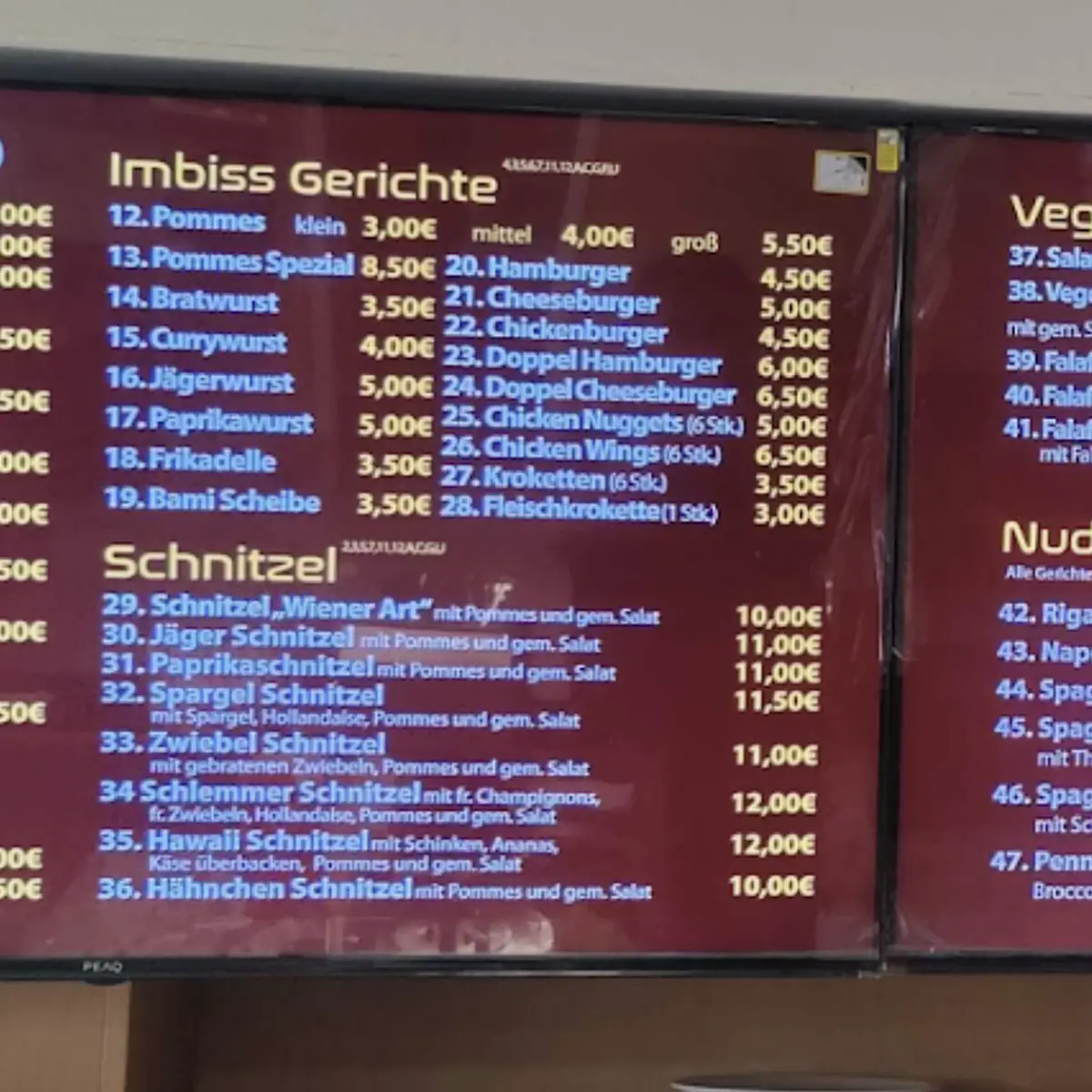 Speisekarte, KRAL Döner & Pizza