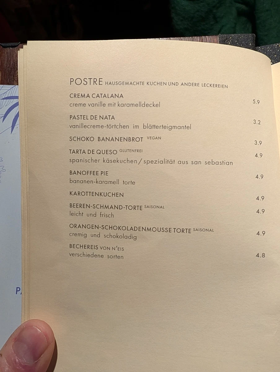 Speisekarte, Salon 3SEIN gastrobar