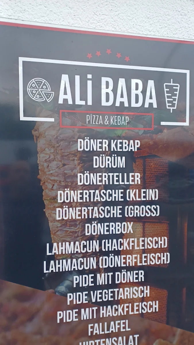 Speisekarte, Restaurant Ali Baba