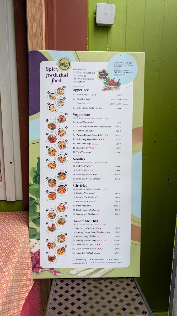 Speisekarte, SPICY Thai Food