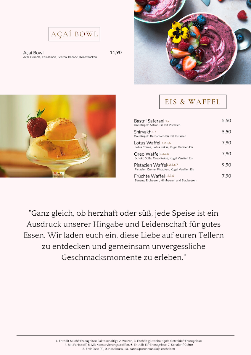 Speisekarte, Lecker Wecker Café Hamburg