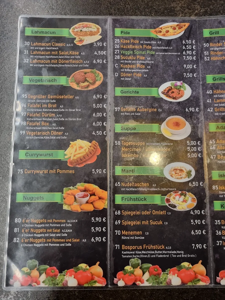 Speisekarte, Balkan Grill