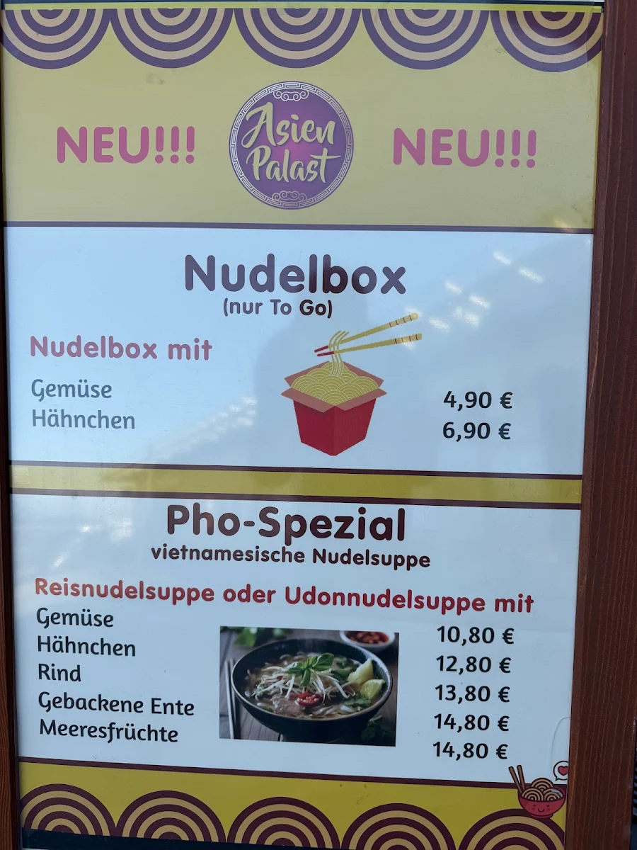 Speisekarte, Asienpalast Groß-Gerau